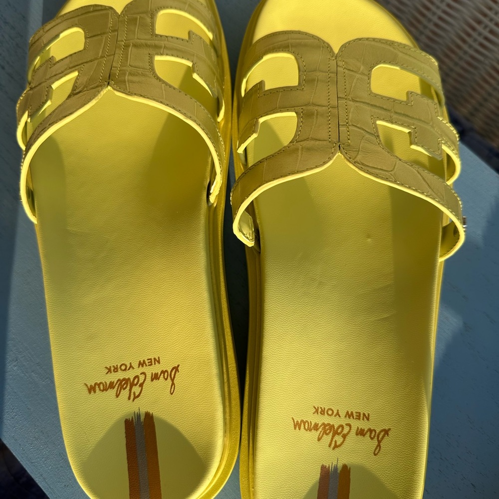 Sam Edelman VALERI kiwi leather slides Sandals - Picture 3 of 4